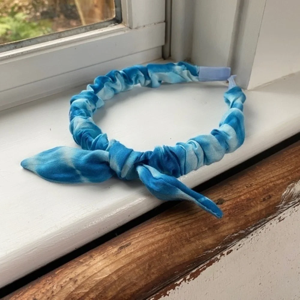 Anthropologie Blue Tie Dyed Headband